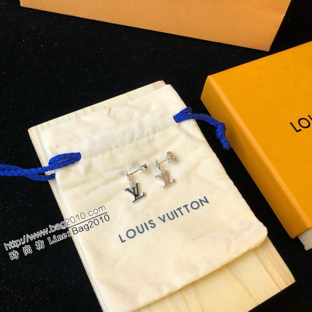 Louis Vuitton新款飾品 路易威登字母老花耳環 LV四葉草鏤空耳釘  zglv2177